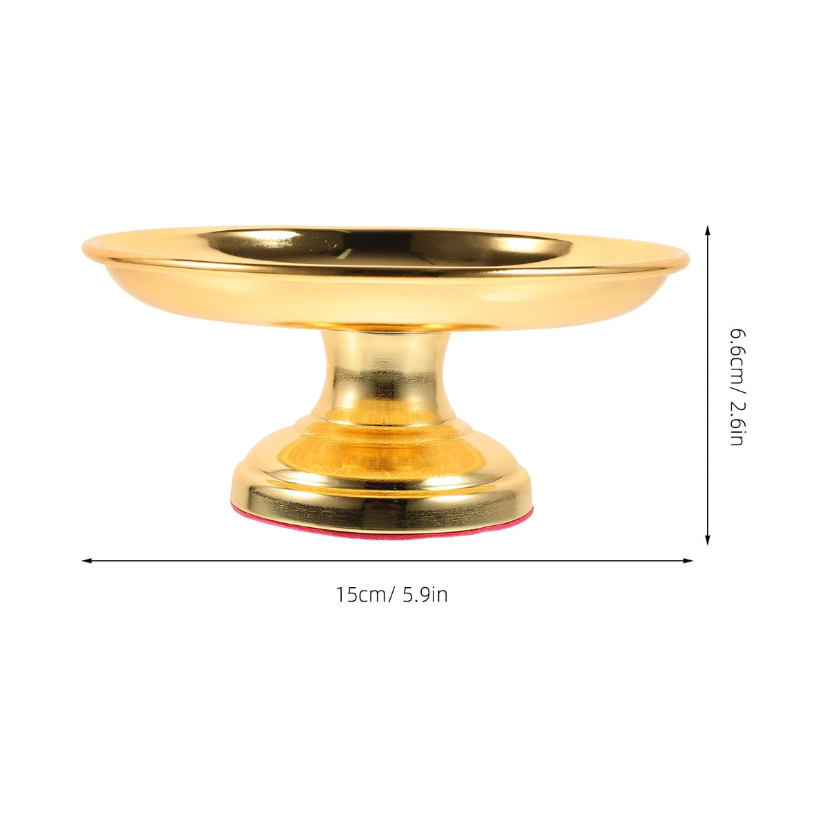 Lotus Fruit Plate Tribute Storage Tray 5.90X5.90X2.59In Decorative Offering Plate for Buddhist Ceremony Home D Cor (Golden / 15X15CM)