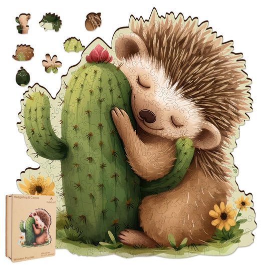Wooden Puzzles for Adults (Hedgehog Cactus / 500 pieces)