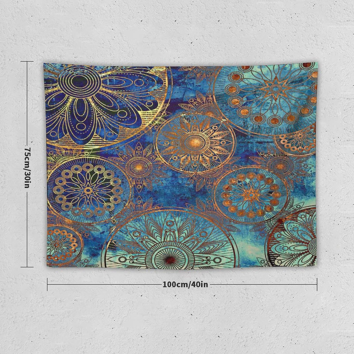 Boho Floral Tapestry Wall Hanging Retro Mandala Flower Vintage Mystical Dream Style Theme Tapestries Home Decor for Living Room Bedroom Apartment Farmhouse Dorm 30"x40" (30"L x 40"W / Mandala-30)