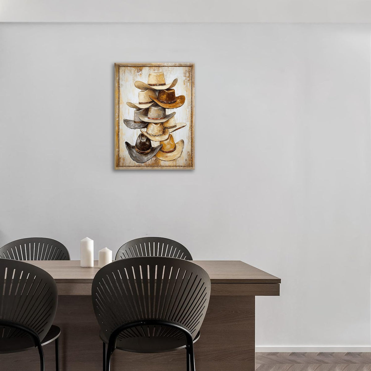Western Wall Art (Cowboy Hats / 20L" x 16W")