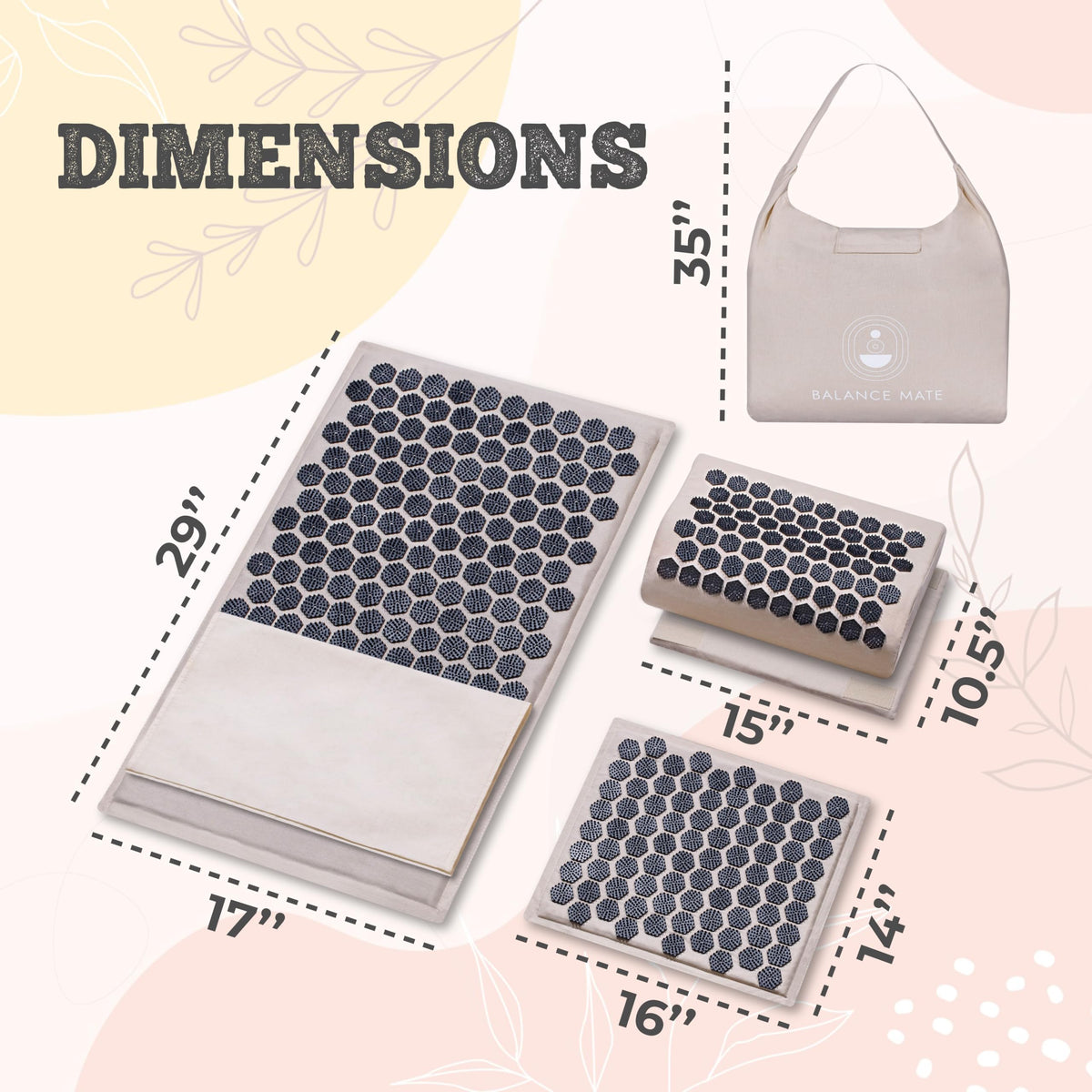BalanceMate® Acupressure Mat Set with 6 (Soft Cream)