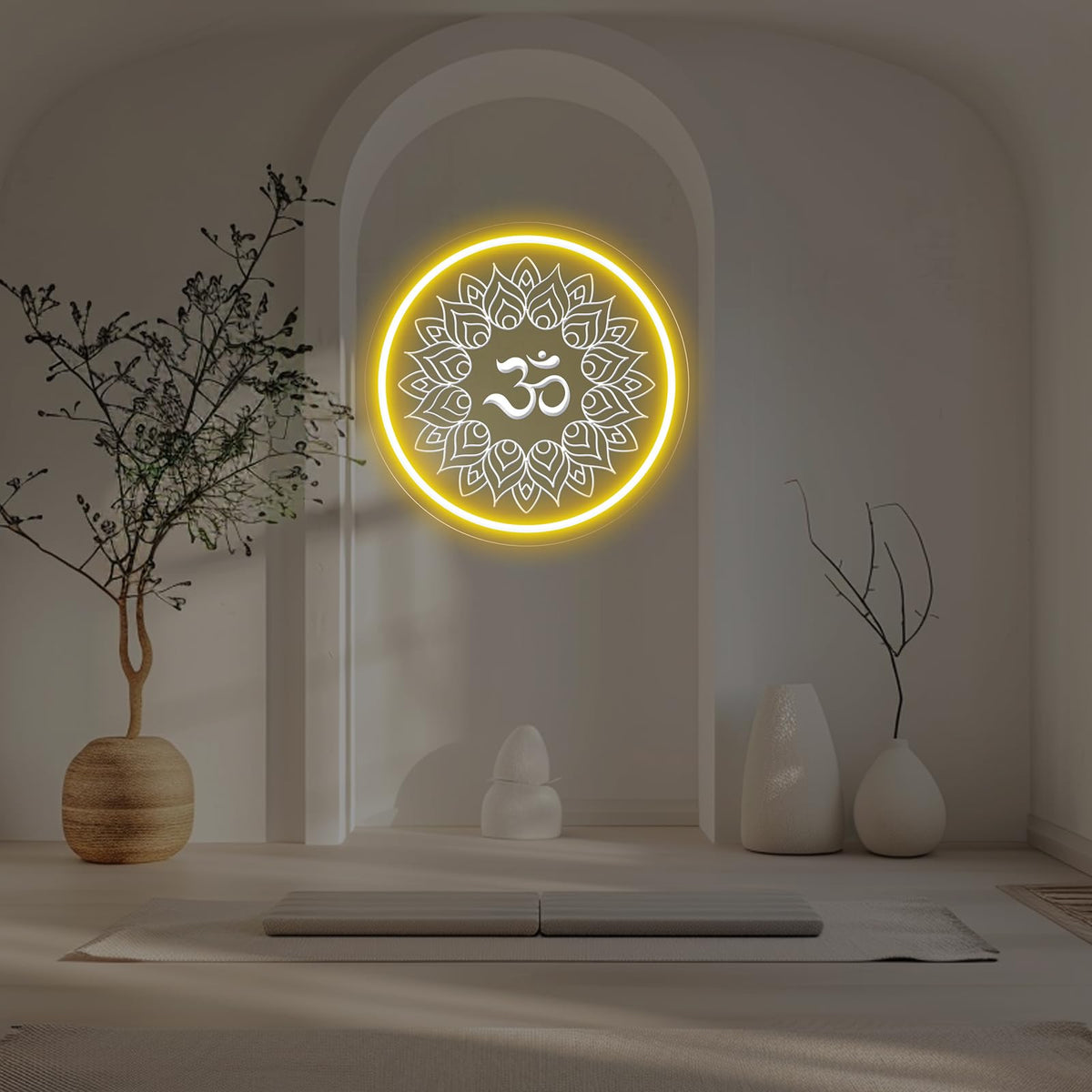 Om Mandala Neon Sign (Om-Golden Yellow M)