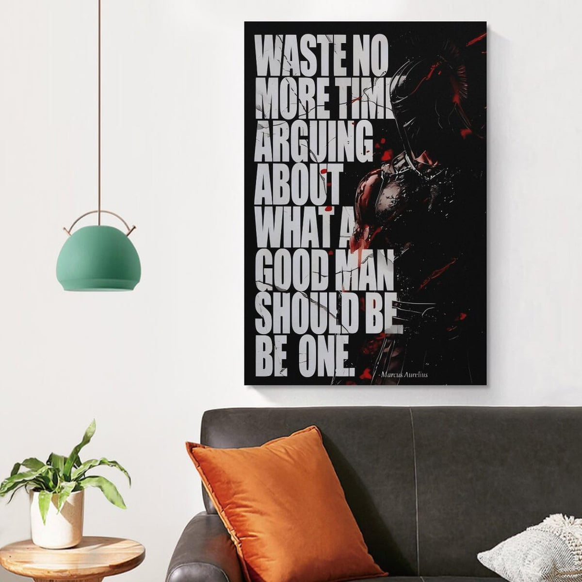 Spartan Marcus Aurelius Quote Canvas Printing Wall Art Prints Wall Decor Posters Red Black Stoic Warrior Motivational Living Room Bedroom Office Gym Philosophy Aesthetic 24x36inch (style-22 / 24x36inch(60x90cm) Unframe)
