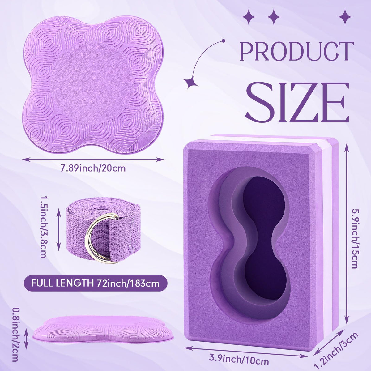 Yoga Blocks 2 Pack for Wrist Relief (Purple)