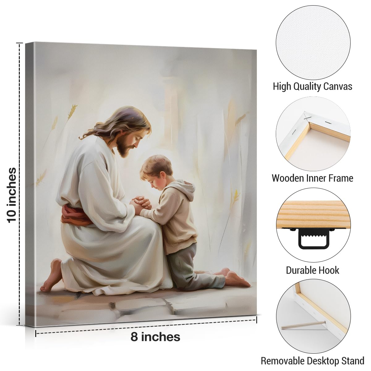 Christian Jesus and Little Boy Wall Art Religious Jesus and Kids Wall Decor (Jesus and Little Boy)