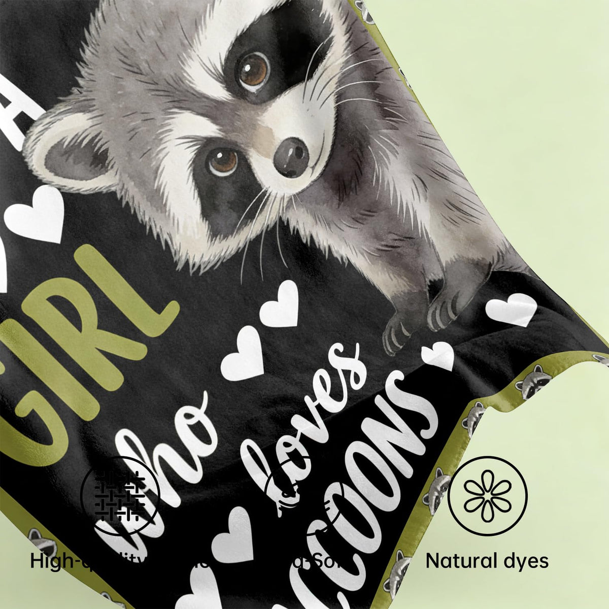 Raccoon Throw Blanket Cute Animal Raccoons Cozy Plush Flannel 40"X50" (Raccoon / 40"X50")