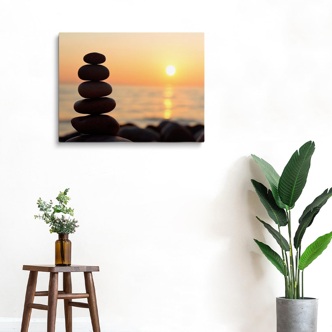 Minimalist Zen Sunset Wall Art (Wood Framed-2 / 16"L x 20"W)