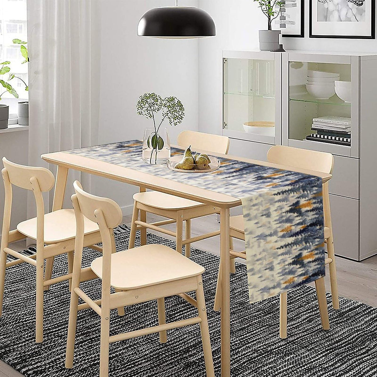Watercolor Forest Table Runner (13x90inch / Blue Forest)