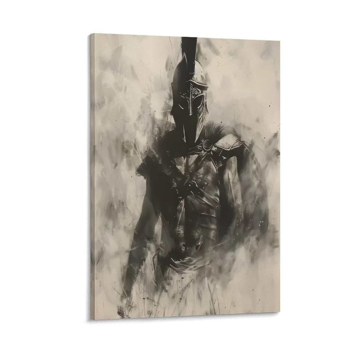 Black White Charcoal Sketch Roman Gladiator Canvas Printing Wall Art Prints Wall Decor Posters Minimalist Scandinavian Bohemian Living Room Bedroom Office Warrior Decor 12x18inch (style-43 / 12x18inch(30x45cm) Frame)