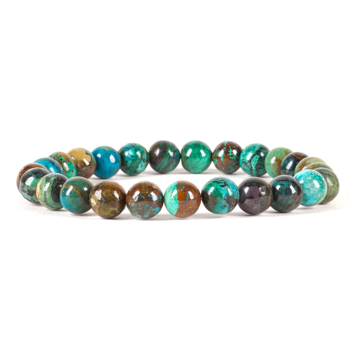 Chrysocolla Bracelet 8mm Beaded Bracelet (Chrysocolla / Small)