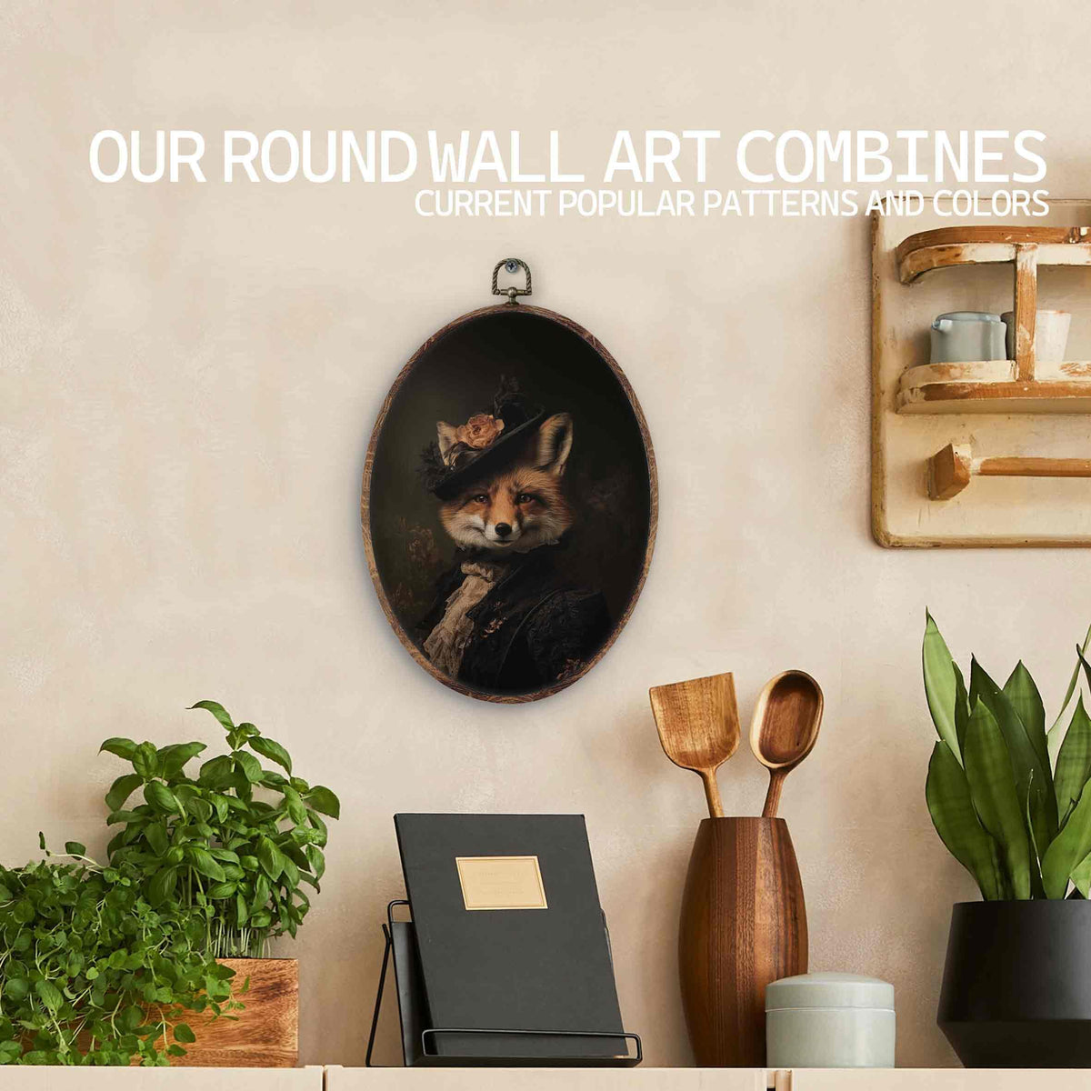 Vintage Fox Oval Wall Art Decor (fox)