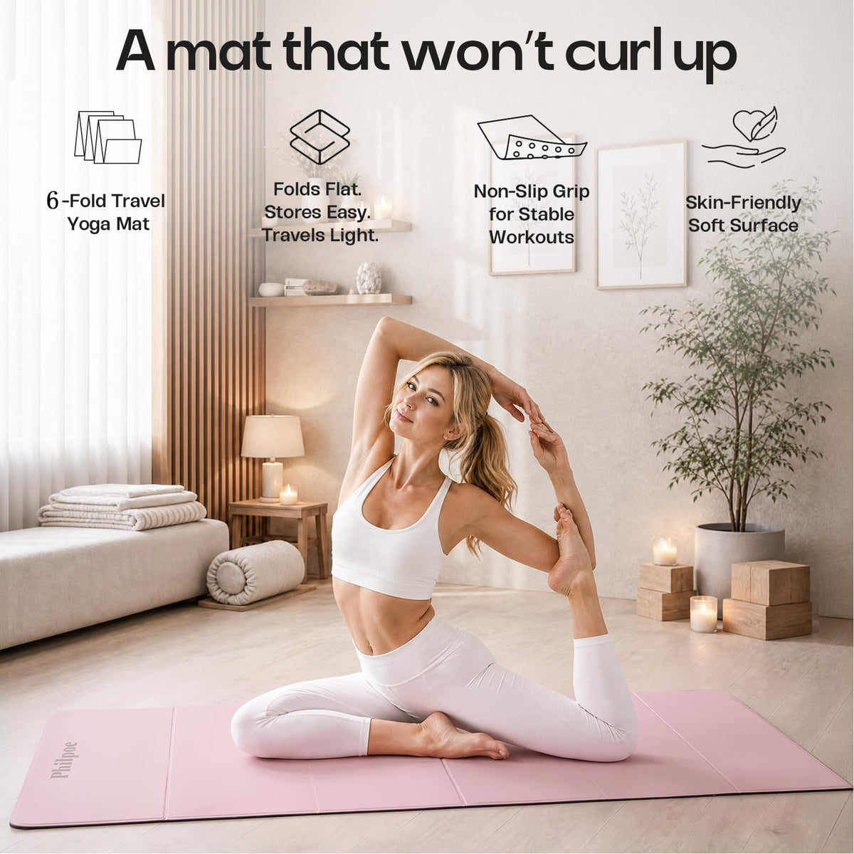 Foldable Yoga Mat (Pink)
