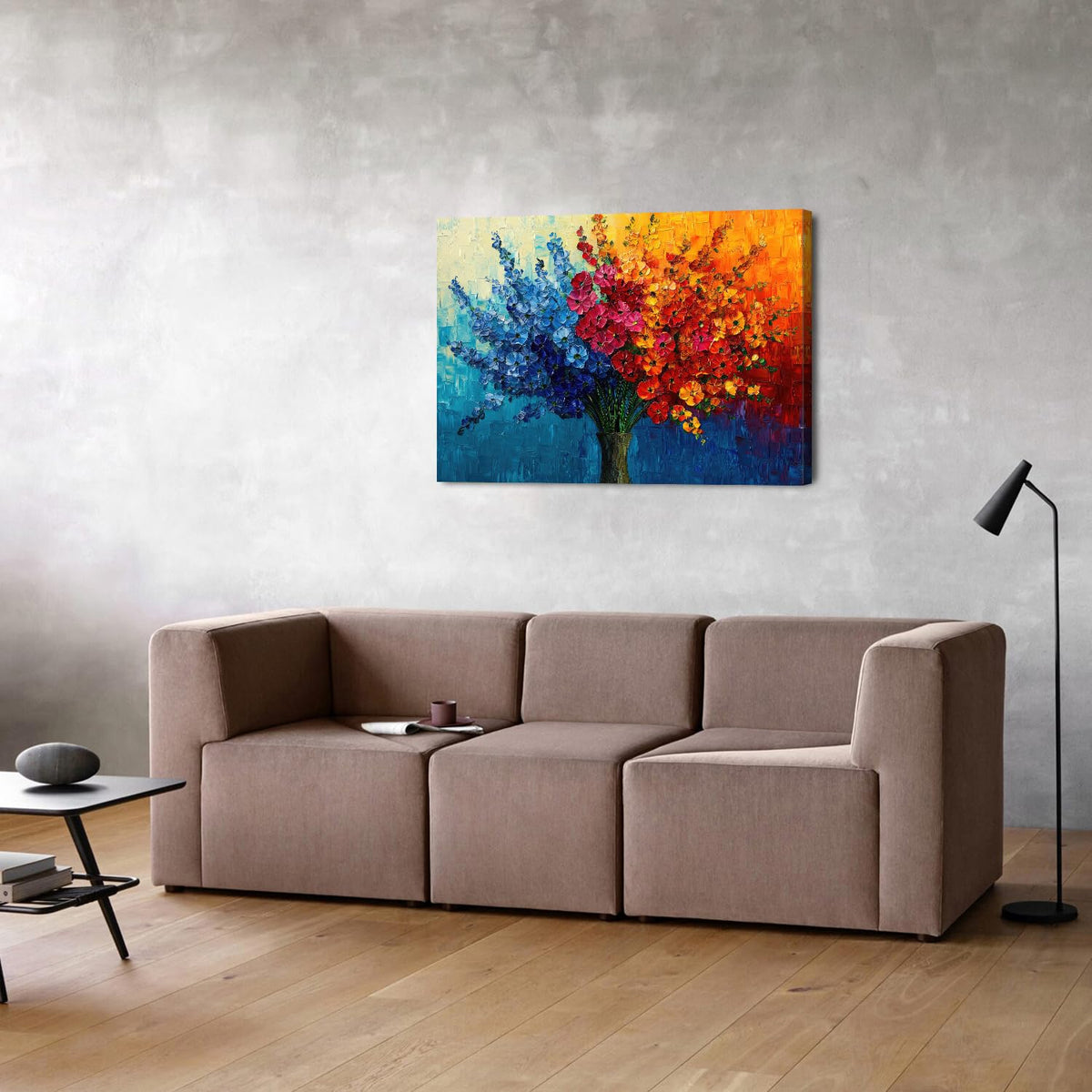 Abstract Wildflower Wall Art for Living Room Bedroom Decor Nature Flower Painting Print Blue Red Yellow Bouquet Pictures Colorful Floral Poster Modern Artwork Bathroom Kitchen Home Decoration 24x36in (36"L x 24"W / Abstract Bouquet)