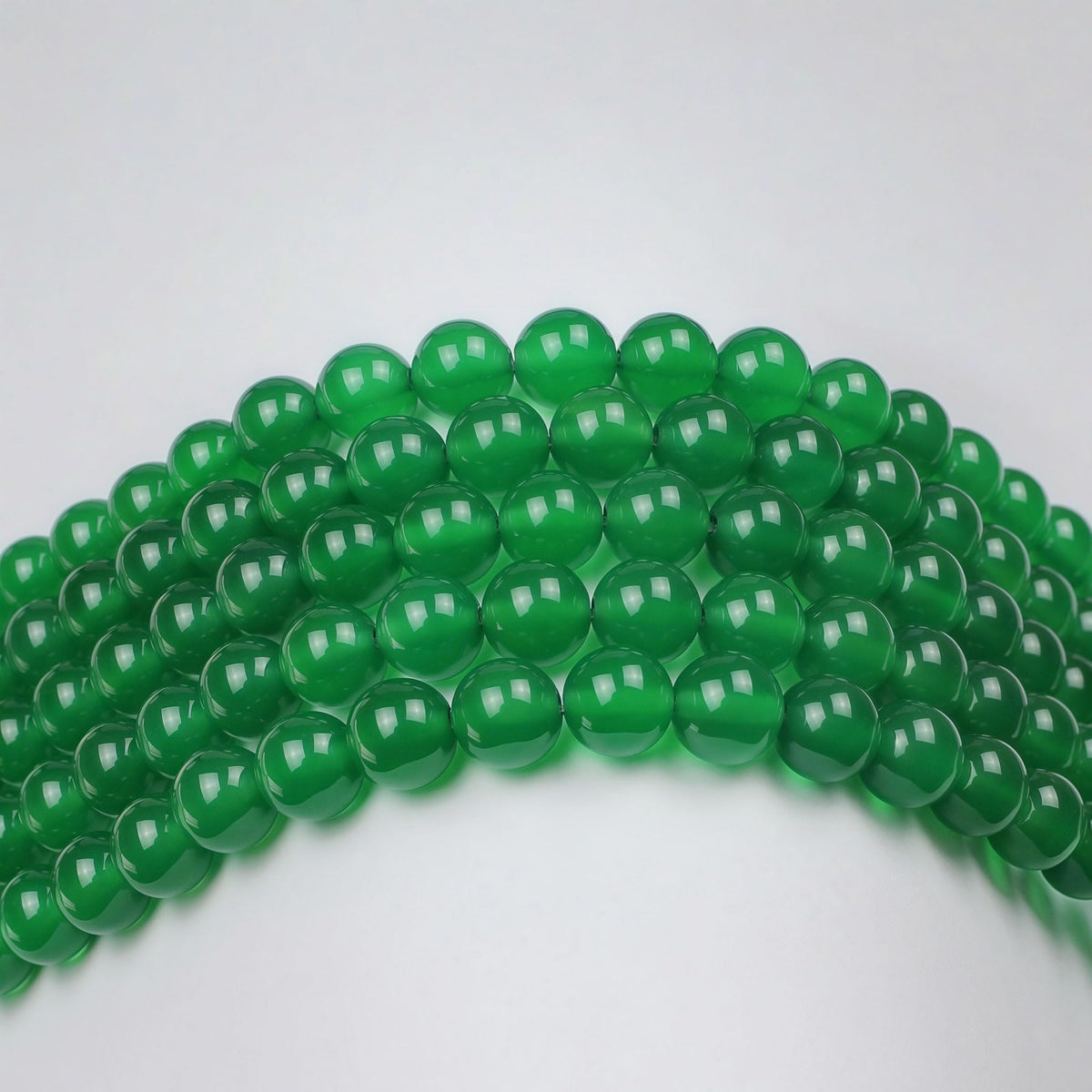7A Natural Green Agate Beads Round Stone Loose Beads for Necklace Bracelet Charms Jewelry Making 15" (Green Agate / 12mm)