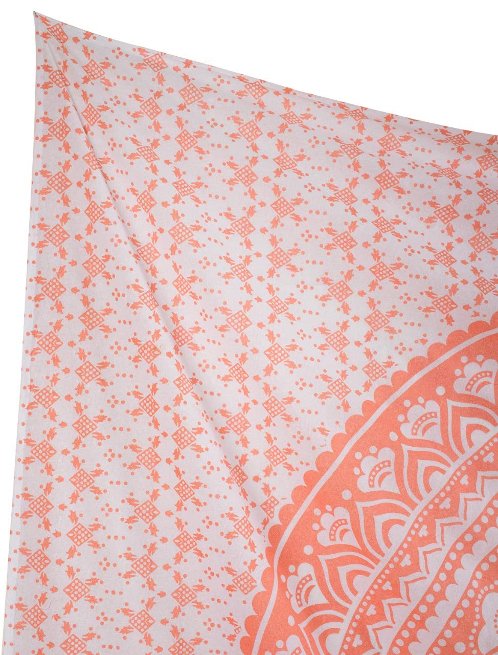 Tapestry Wall Hanging Hippie Ombre Mandala Bohemian Hippy Intricate Indian Tapestries Bedspread 84 x 90 Inches (90.6"L x 84.7"W / Coral / Peach)