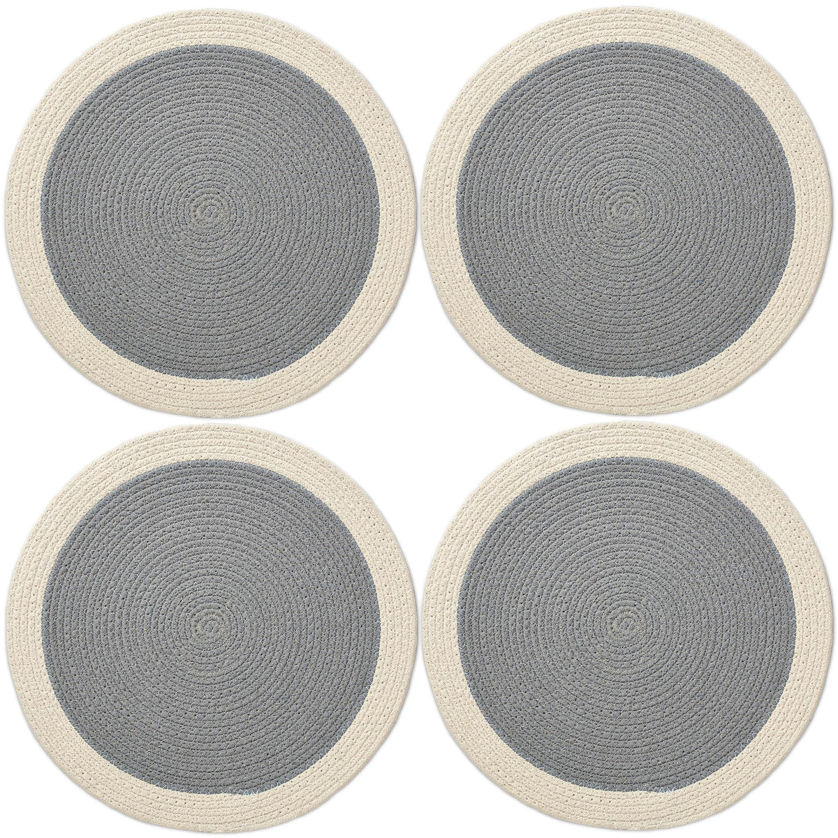 Dining Placemats (Light Grey & Off White / 13" (Set of 4))