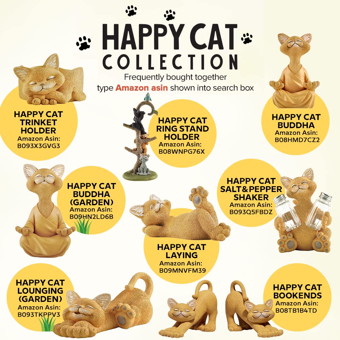 Meditating Happy Cat Statue (Orange)