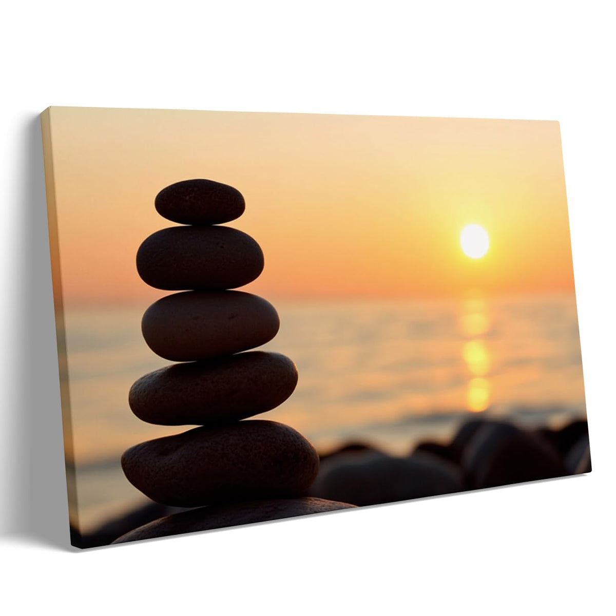 Minimalist Zen Sunset Wall Art (Wood Framed-2 / 20"L x 30"W)