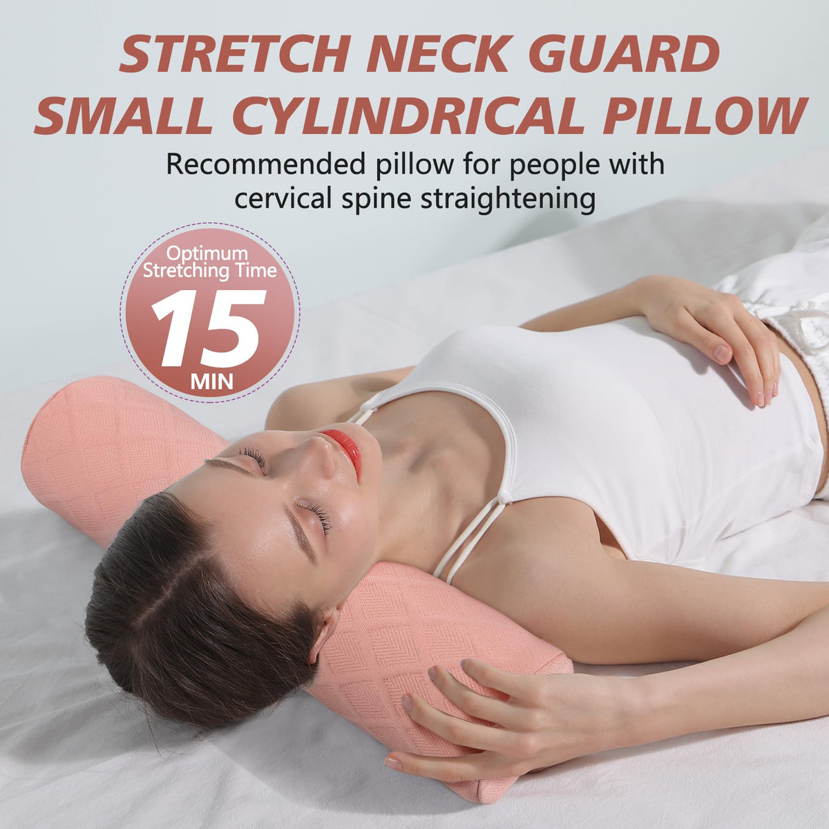 Cervical Roll Pillow (Pink / Medium - 3.9" H)