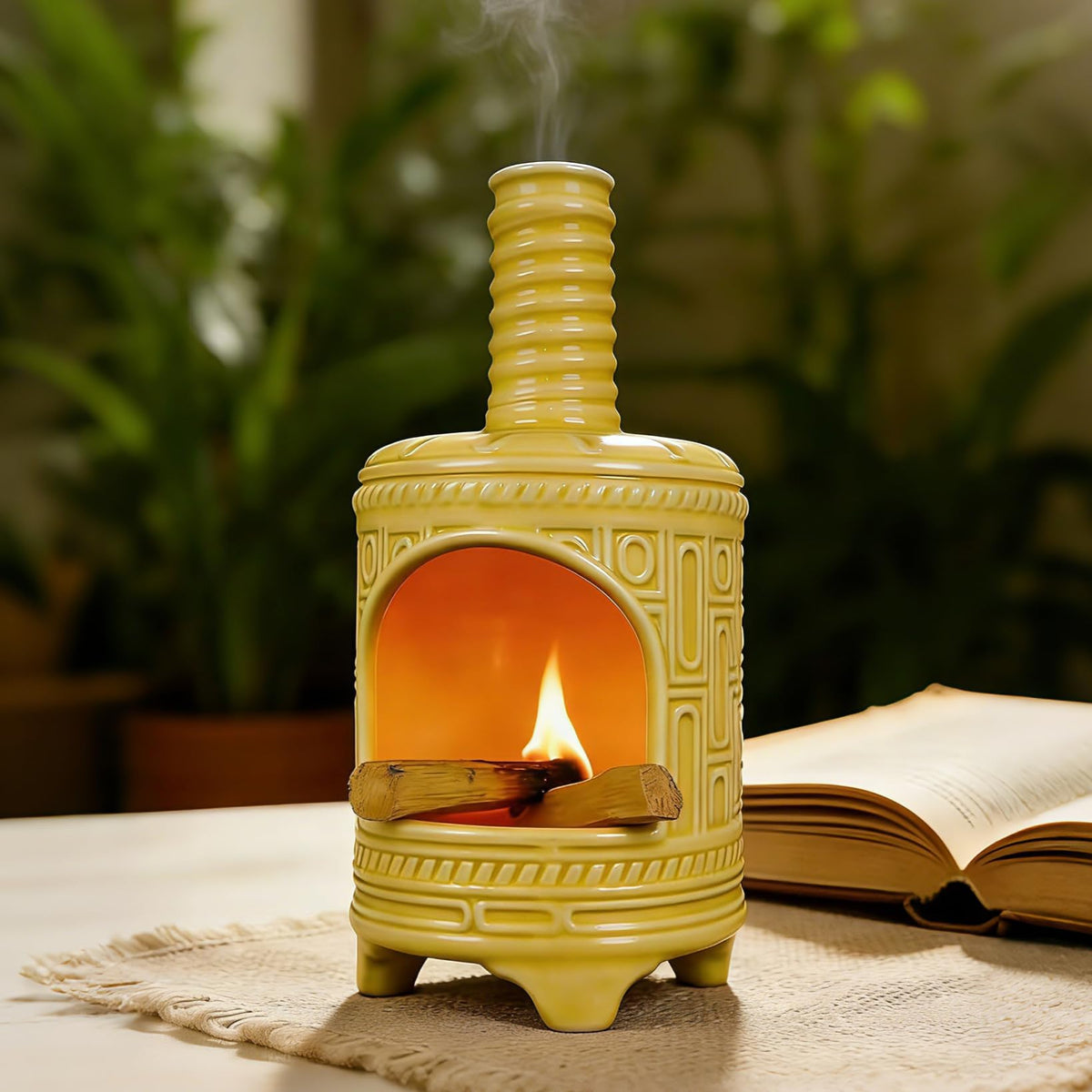 Yellow Ceramic Palo Santo Burner Holder (Retro Palo Santo Holder-yellow)