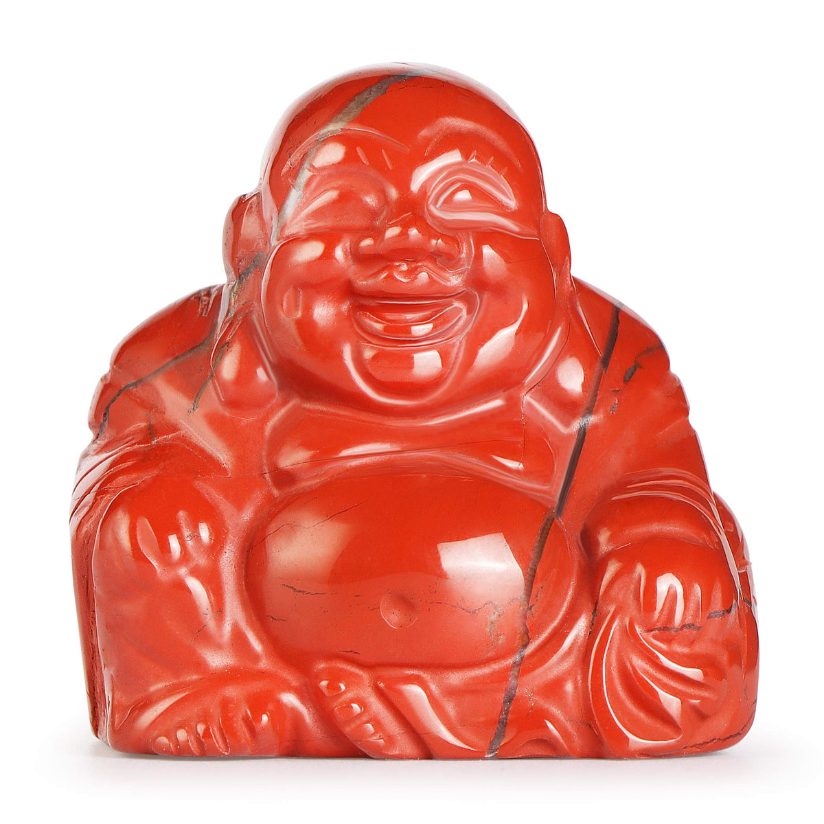 2" Red Jasper Crystal Laughing Buddha Statue (Red Jasper)