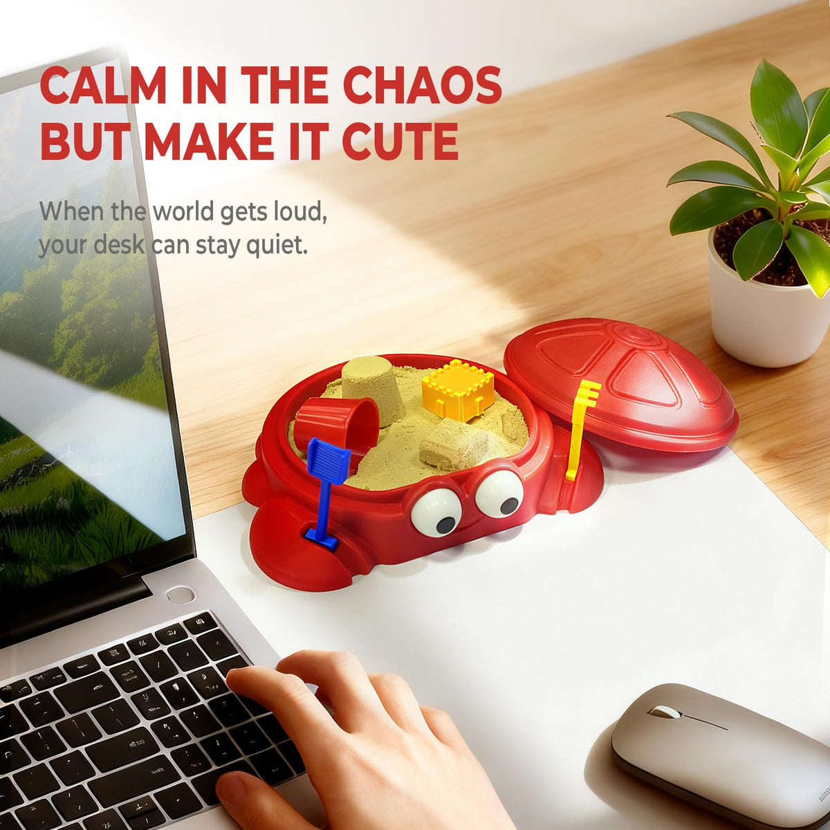 Mini Crab Sandbox Zen Garden for Desk