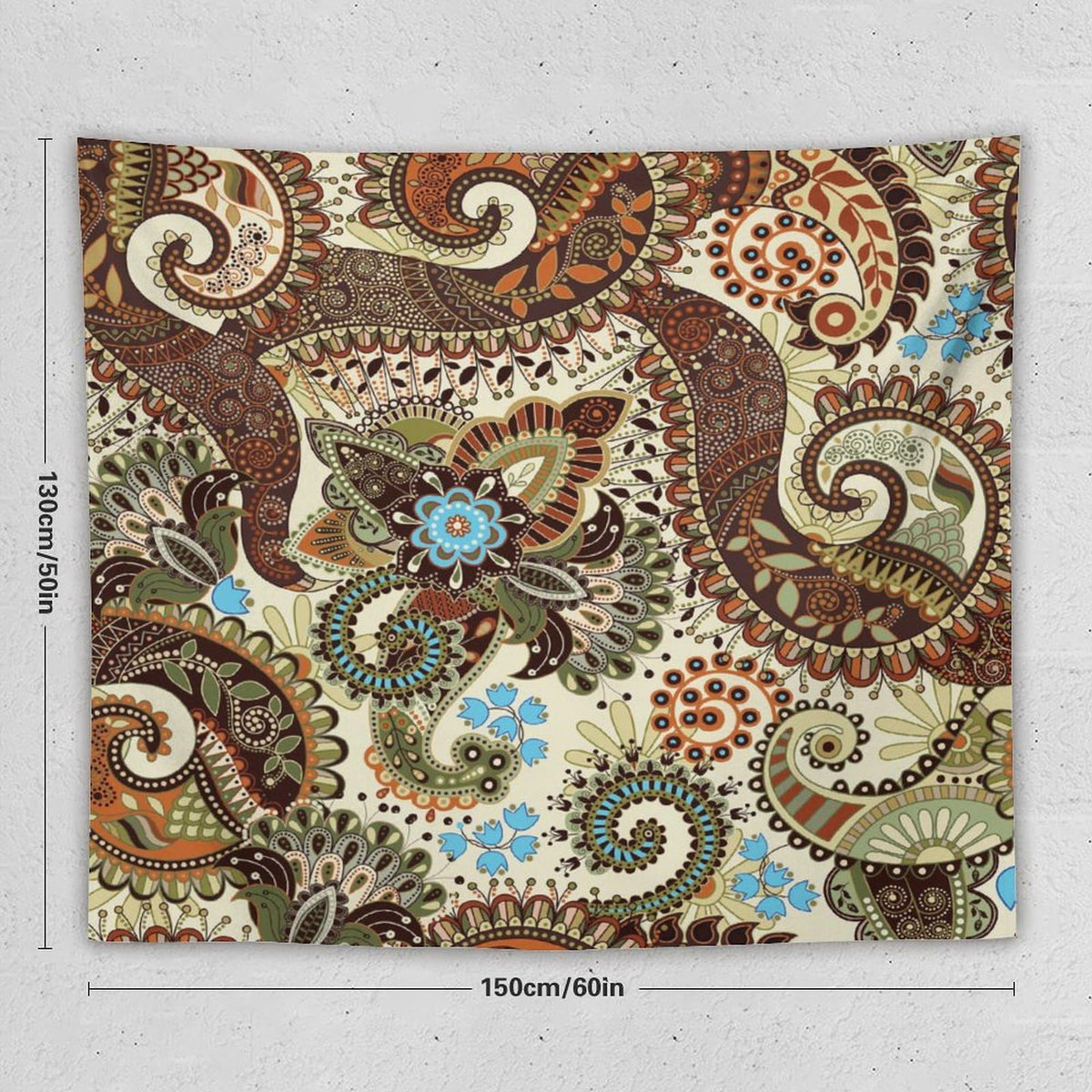 Vintage Bohemian Tapestry Wall Hanging Indian Mandala Colorful Pattern Tapestries Home Decor for Living Room Bedroom Apartment Farmhouse Dorm 50"x60" (50"L x 60"W / Mandala-27)