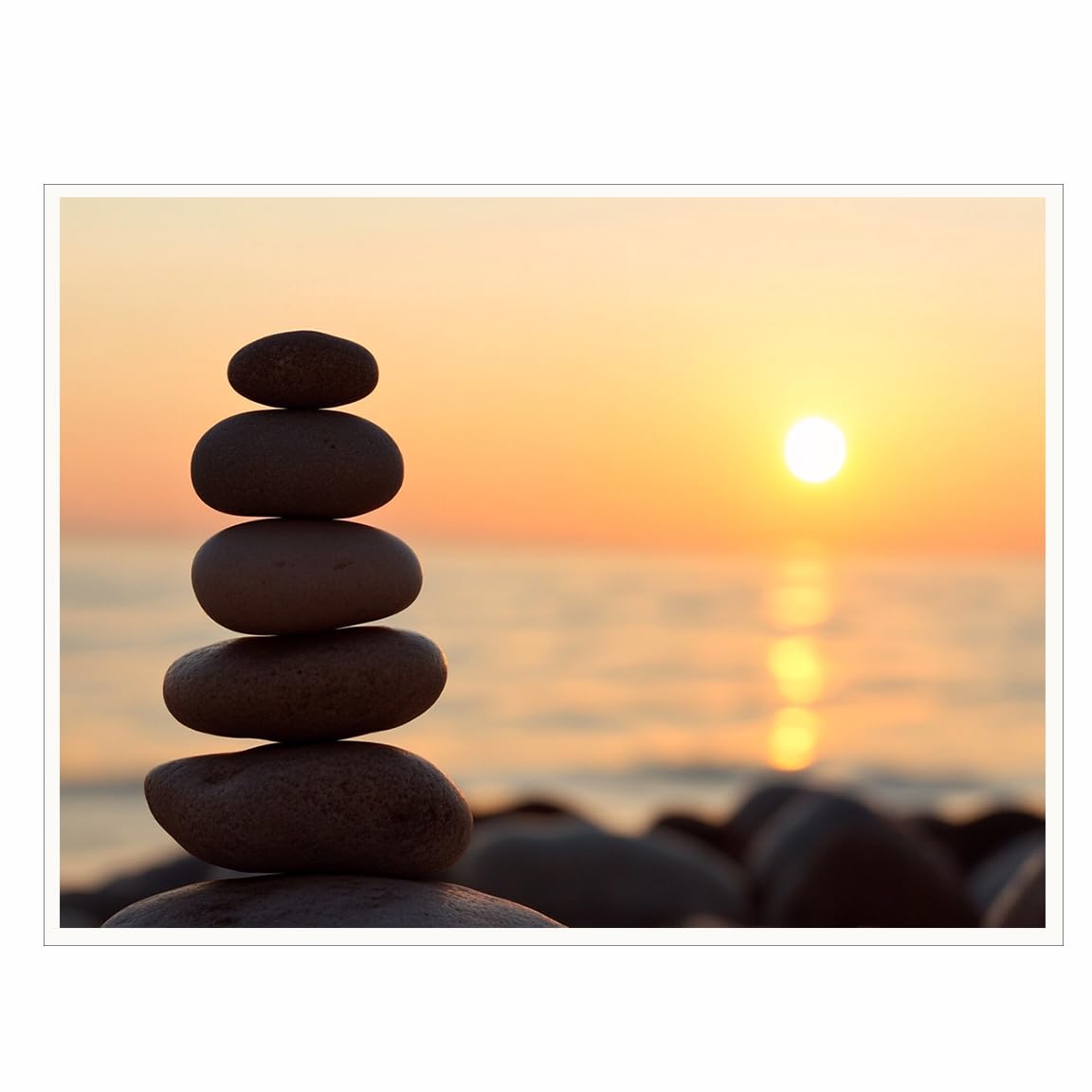 Minimalist Zen Sunset Wall Art (Unframed-2 / 16"L x 20"W)
