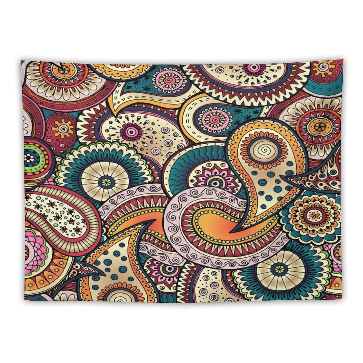 Indian Boho Tapestry Wall Hanging Mandala Design Colorful Bohemian Floral Paisley Tapestries Home Decor for Living Room Bedroom Apartment Farmhouse Dorm 30"x40" (30"L x 40"W / Mandala-24)
