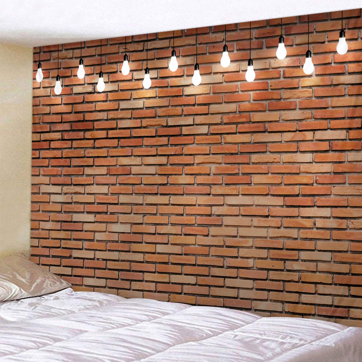 Red Brick Wall Print Fabric Tapestry Decorative Wall Art Tablecloth Bedspread Picnic Blanket Beach Throw Blanket Multifunctional for Bedroom Hall Dormitory Living Room Hanging 59 x 51 inches (Red Brick Wall / 59"L x 51"W)