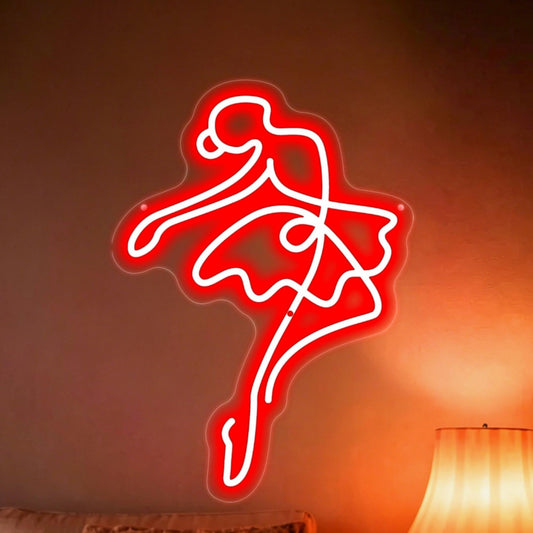 Dance Ballerina Neon Sign Girl Bedroom Aesthetic LED Wall Decor (Ballet)