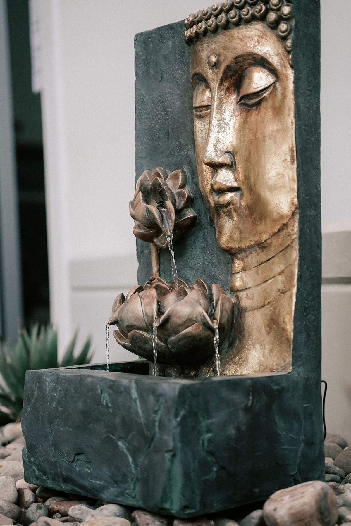 30" H Zen Buddha Face Water Fountain w