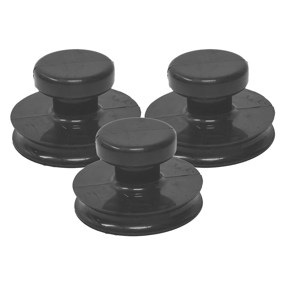3 pack Singing Bowl Suction Cups Sound Bowl Handle Accessory for Easy Lifting Meditation Grip for Tibetan Singing Bowls 2.36 X 2.36 X 1.96 in (6.00X6.00X5.00CM / Black)