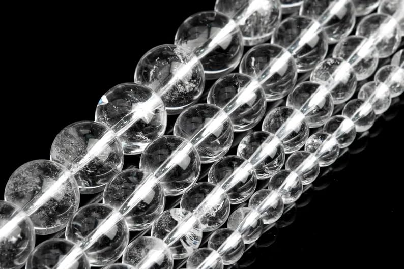 116 Pcs Clear Quartz Beads for Jewelry Making 6 MM Clear Quartz Gemstones Loose Stone Beads (Clear Quartz / 6MM, 116-120pcs)
