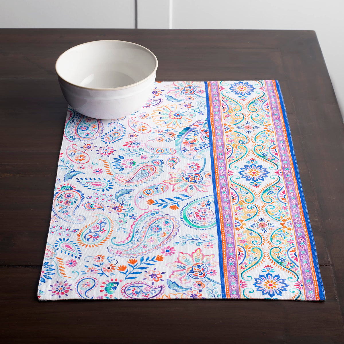 Placemats Set of 4 Reusable 100% Cotton (137 - Indian Floral / 13" X 19" (Pack of 4))