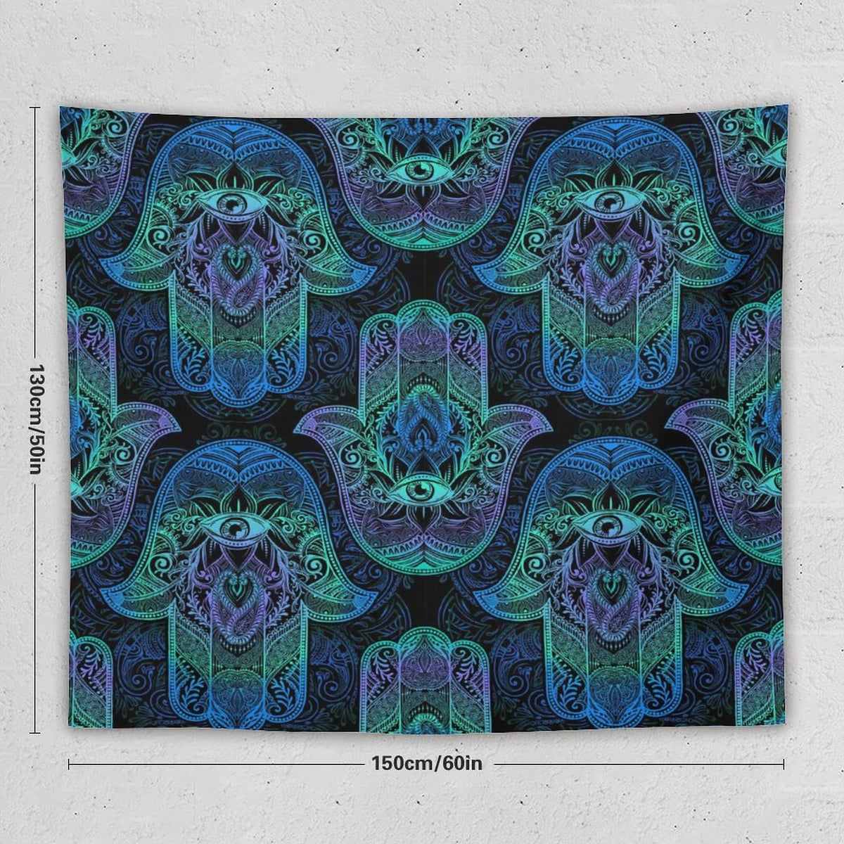 Boho Hamsa Tapestry Wall Hanging Fatima Hand Bohemian Retro Mandala Tapestries Home Decor for Living Room Bedroom Apartment Farmhouse Dorm 50"x60" (50"L x 60"W / Mandala-4)