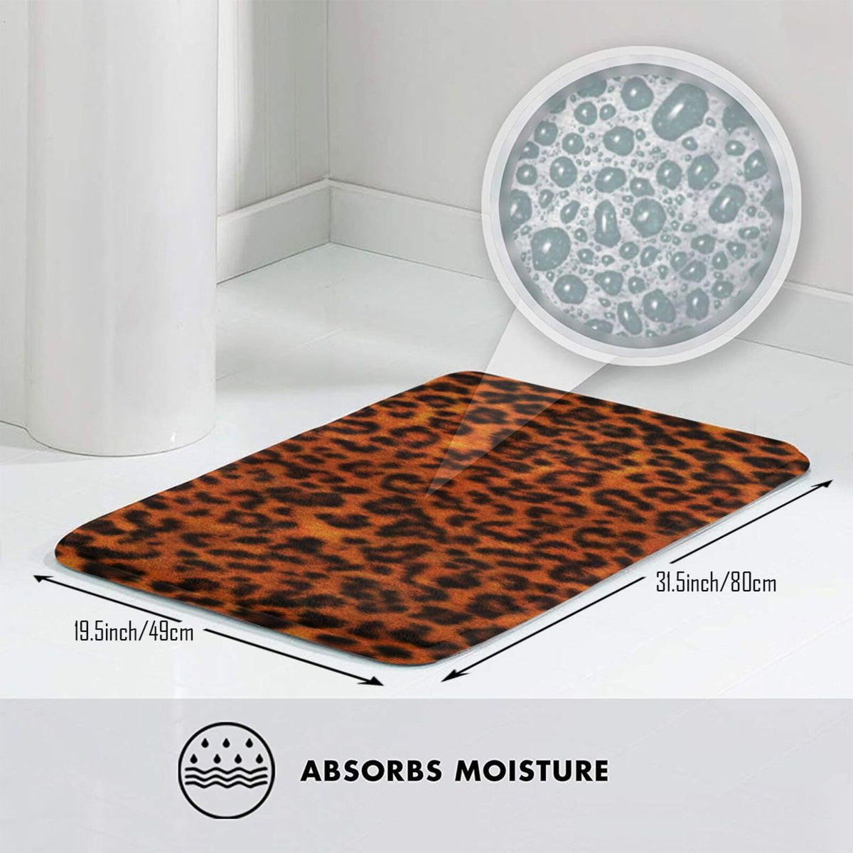 Leopard Print Bath Mat Non (1'8" x 2'8" (Rectangular) / Leopard Print)