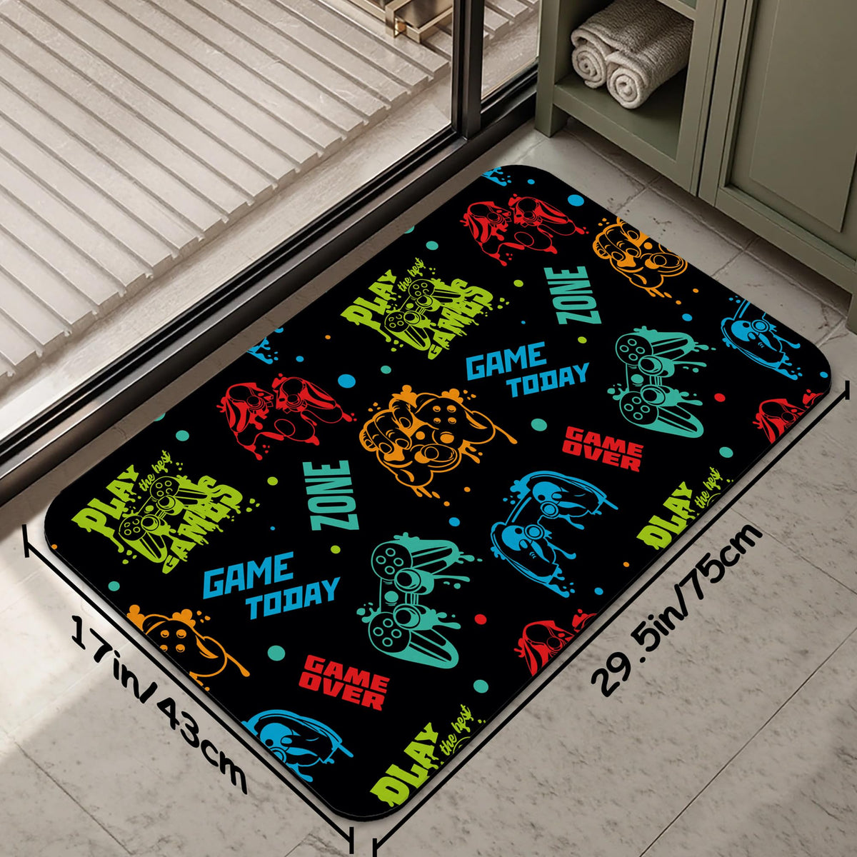 Colorful Game Controller Bathroom Rug 29.5"x17" (Colorful Game Controller)