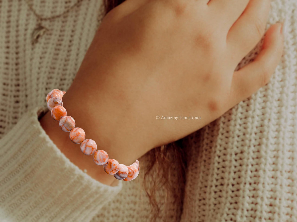 Red Picasso Jasper Bracelet for Women Men's Gifts (Red Picasso Jasper)