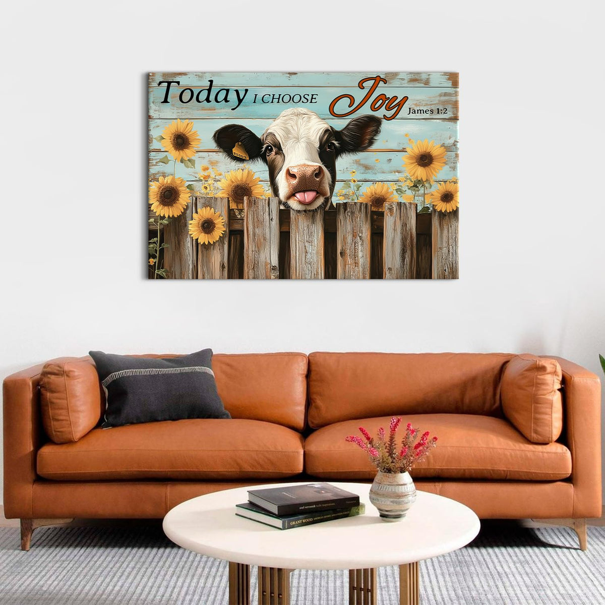 Vintage Funny Cow Canvas Wall Art for Living Room Bedroom Kitchen Decorations 32x48" (48"L x 32"W / Funny Cow01)