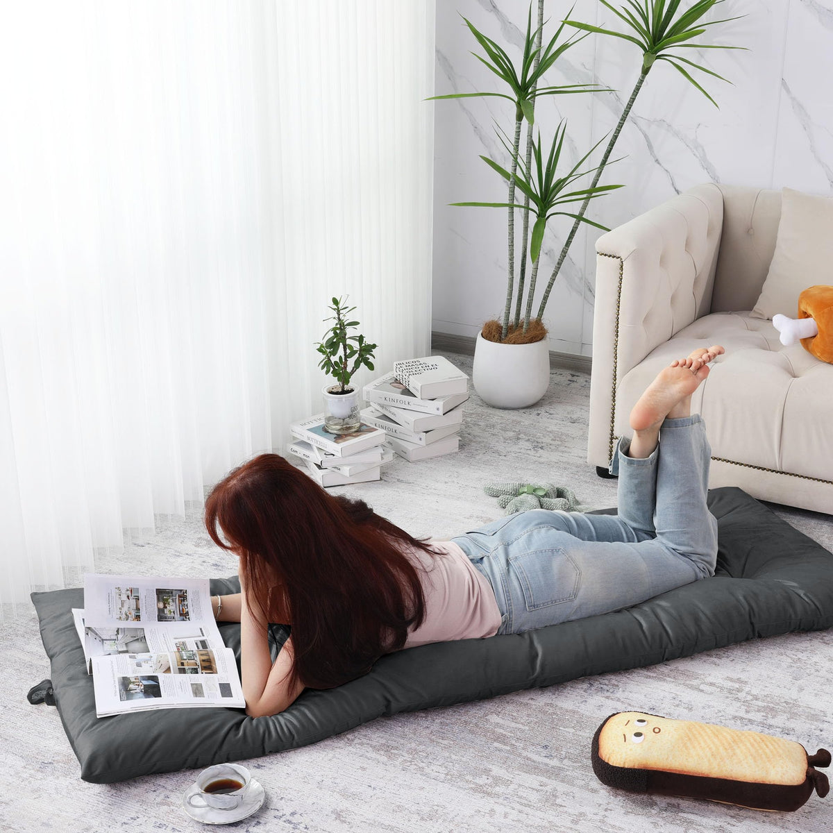 Floor Lounger Pillow (Dark Gray)