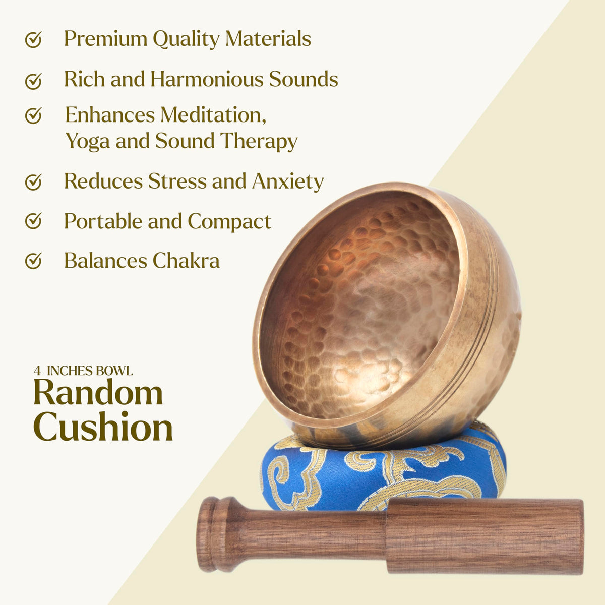 Tibetan Singing Bowl Set (4 Inch Bowl)