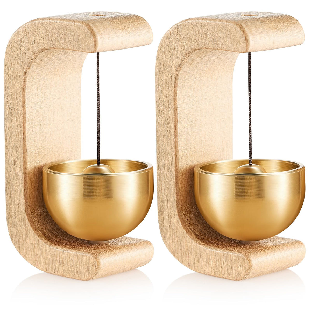 2 Pcs Magnetic Wooden Doorbell Chime (Nature Beech)