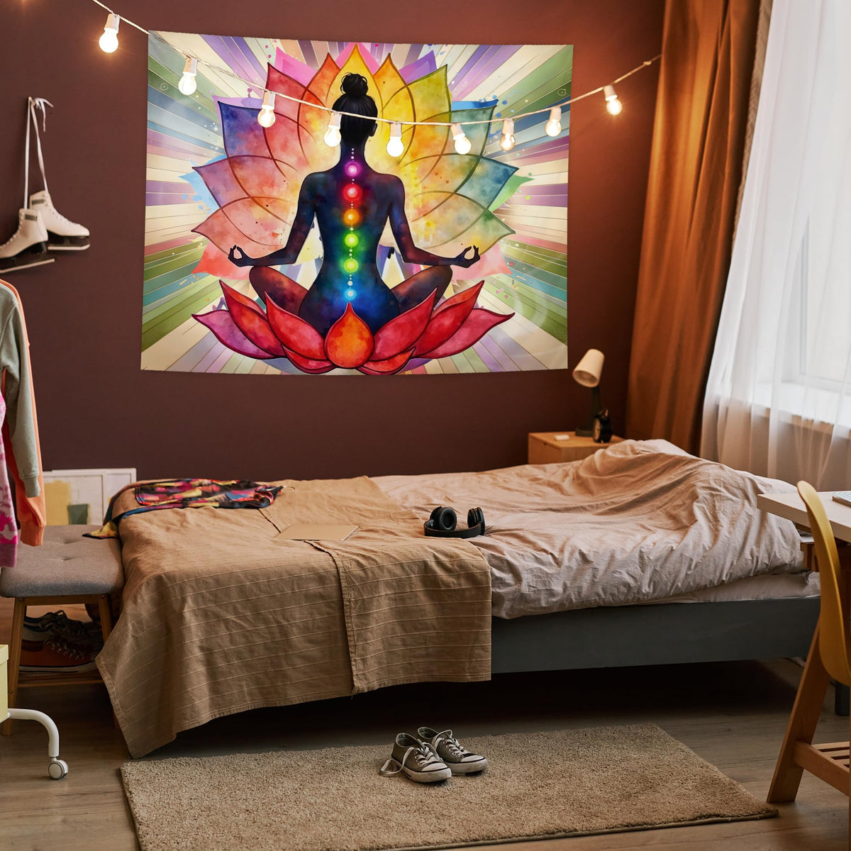 Colorful Seven Chakra Tapestry (3 - colorful)