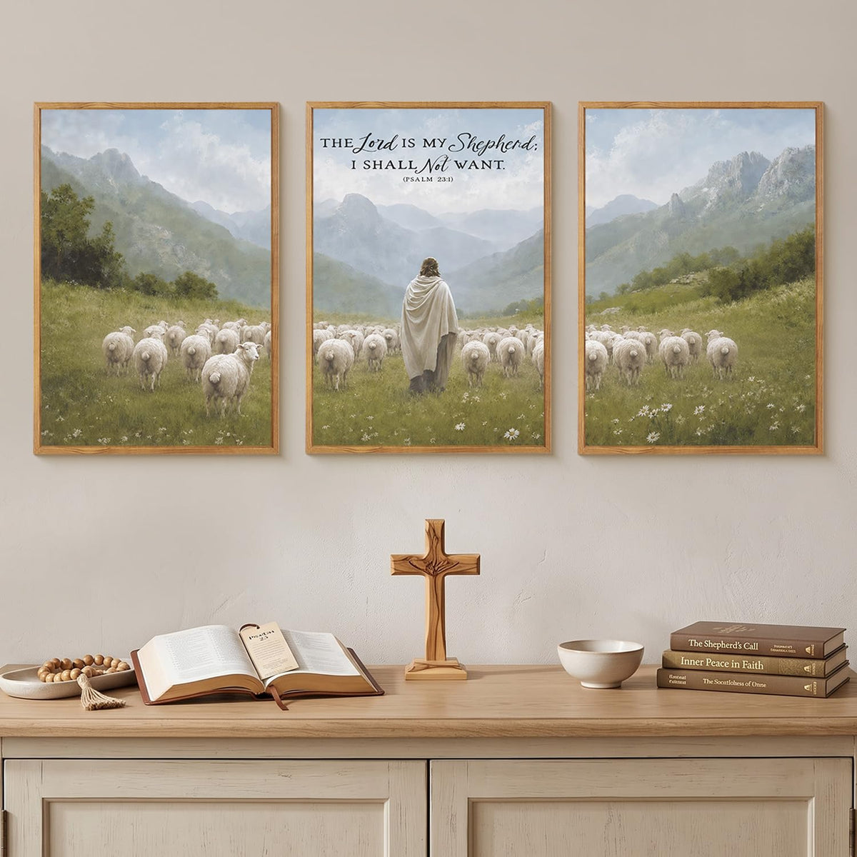 Large Christian Bible Verse Framed Canvas Wall Art (Christian Bible Verse Wall Art / 24"x36"x3)