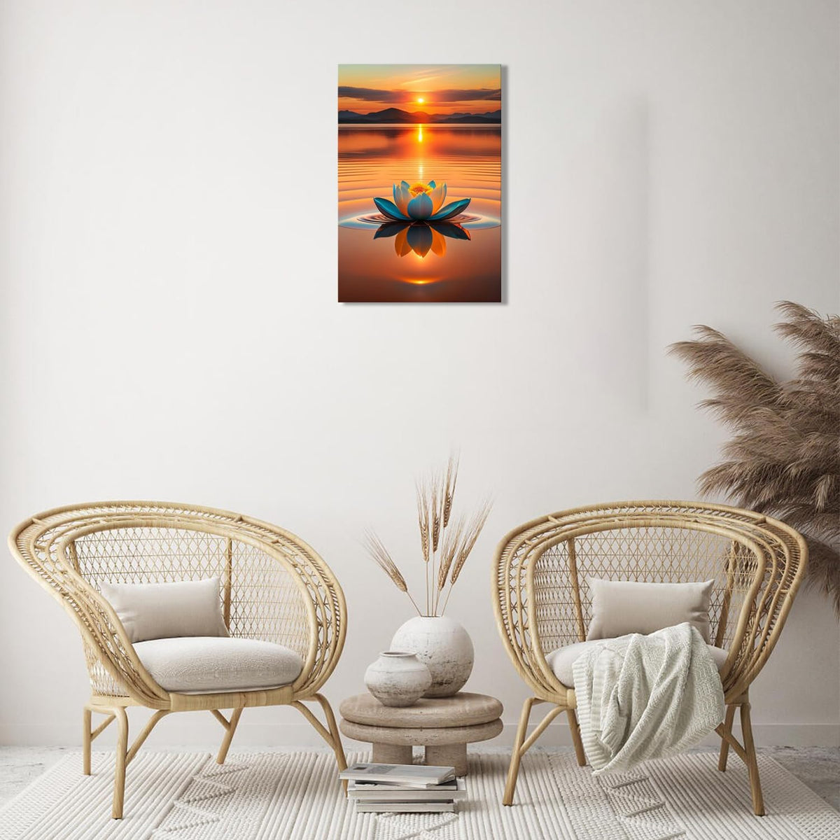 Sunset Lotus Wall Art (Sunset Lotus / 12X16inch)