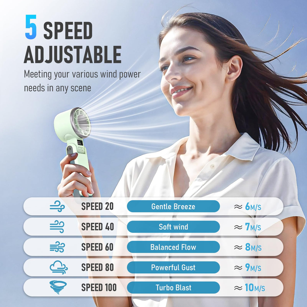 Portable Handheld Cooling Fan (green)