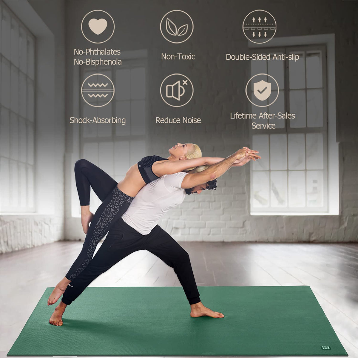 Large Yoga Mat 6'x4' (Green Jasper / 6*4 FT)