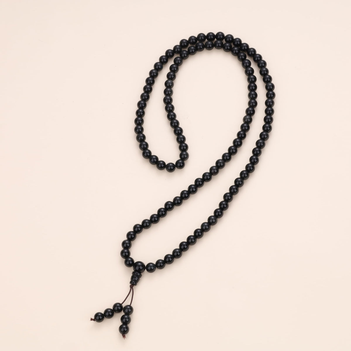 AmorWing 108 Beads Obsidian Stone Mala Bracelet Necklace (8mm Obsidian)