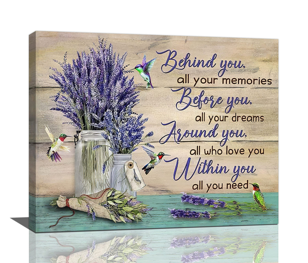 Lavender Wall Art Lavender Pictures Wall Decor Purple Floral Canvas Prints Flower Decorations Farmhouse Painting Framed Country Artwork Office Home Decor For Bathroom Bedroom Dining Living Room 20"x16" (Lavender / 20L" x 16W")